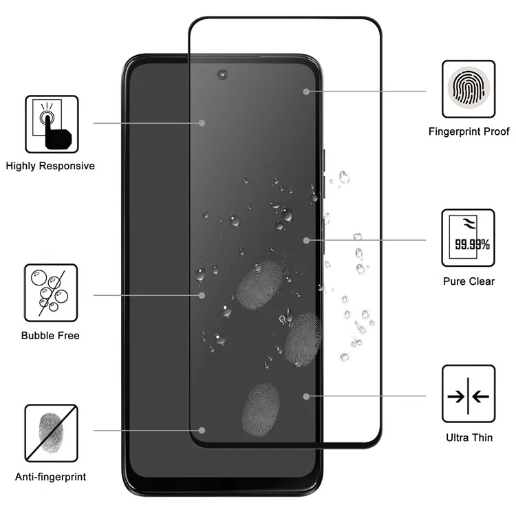 Für Motorola Moto G (2025) 5G AGC Glas Displayschutz Vollkleber Schwarzer Kantenbildschirmschutz