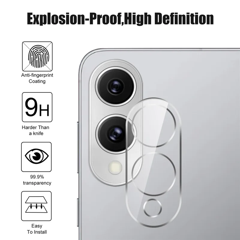 Protetor de Lente de Câmera para Samsung Galaxy S25 Edge Película de Vidro Temperado Transparente com Borda Curva