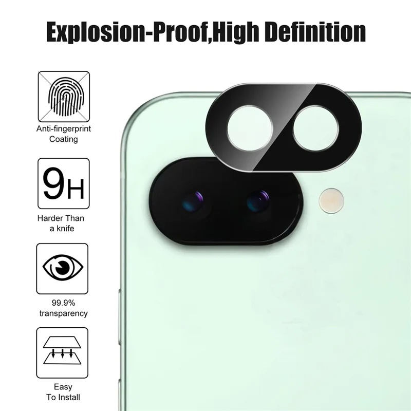 For Google Pixel 9a Camera Lens Protector Black Tempered Glass Lens Film