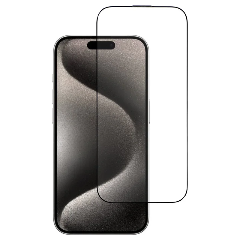 For iPhone 15 Pro Max Tempered Glass Screen Protector 0.33mm High Aluminium-Silicon Glass Screen Film Electroplated Silk-Print