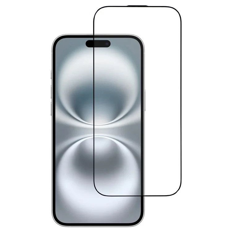 For iPhone 16 Tempered Glass Screen Protector 0.33mm High Aluminium-Silicon Glass Screen Film Electroplated Silk-Print