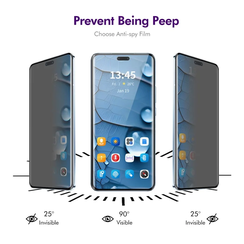ENKAY HAT PRINCE For Honor Magic7 Pro 5G Privacy Screen Protector 3D Curved Tempered Glass Anti-Spy Film