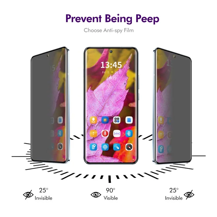 ENKAY HAT PRINCE Für Motorola Edge 50 5G Blickschutz-Displayschutz 3D Gebogenes Hartglas Anti-Spionage-Schutzfolie