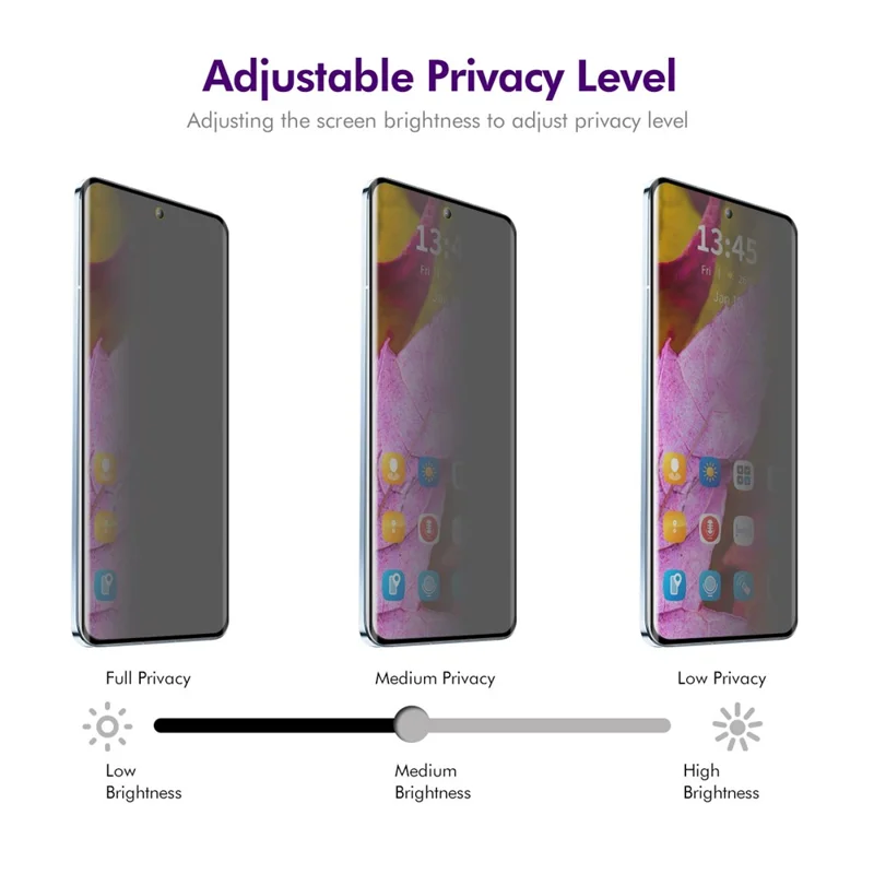 ENKAY HAT PRINCE Privacy Screen Protector For Motorola Edge 50 Fusion 5G  /  Moto G85 5G  /  S50 Neo 5G 3D Curved Tempered Glass Anti-Spy Film