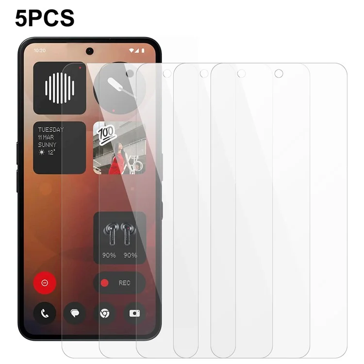 5 Uds. Protector de Pantalla para Nothing Phone (3a) Cristal Templado Transparente 0,3 mm 2,5D