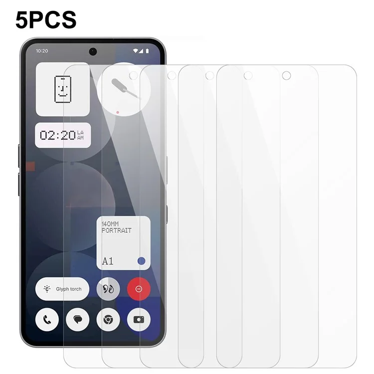 5 Stück Displayschutz für Nothing Phone (3a) Pro, 0,3 mm 2,5D Gehärtetes Glas Klare Schutzfolie