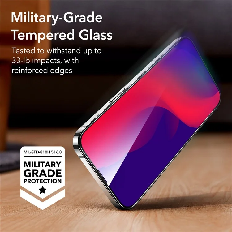 ESR L3AB 2Pcs / Set HD Clear Tempered Glass Film for iPhone 14 Pro, Full Cover Anti-explosion Screen Protector with Installation Frame