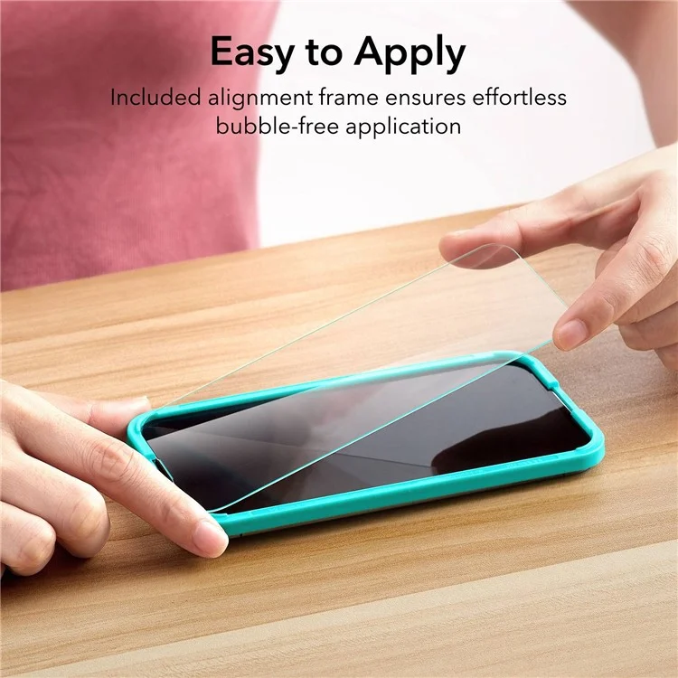 ESR L3AB 2Pcs / Set HD Clear Tempered Glass Film for iPhone 14 Pro, Full Cover Anti-explosion Screen Protector with Installation Frame