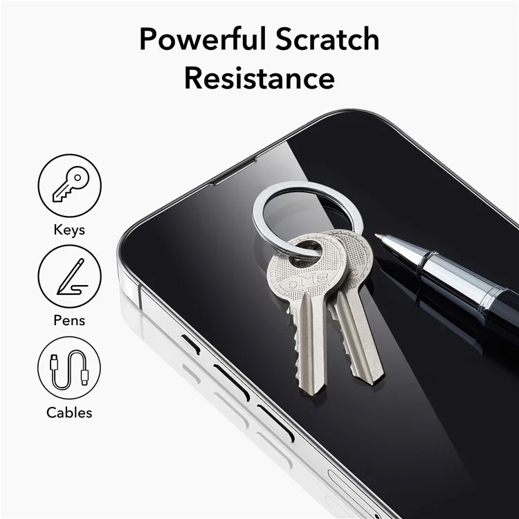 ESR L3AB 2Pcs / Set HD Clear Tempered Glass Film for iPhone 14 Pro, Full Cover Anti-explosion Screen Protector with Installation Frame