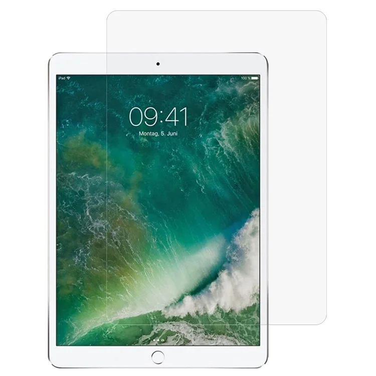Protector de pantalla para iPad 9,7 pulgadas (2017) / iPad Air 2 / Air (2013) de 0,3 mm con borde curvo de cristal de aluminio-silicio para tablet
