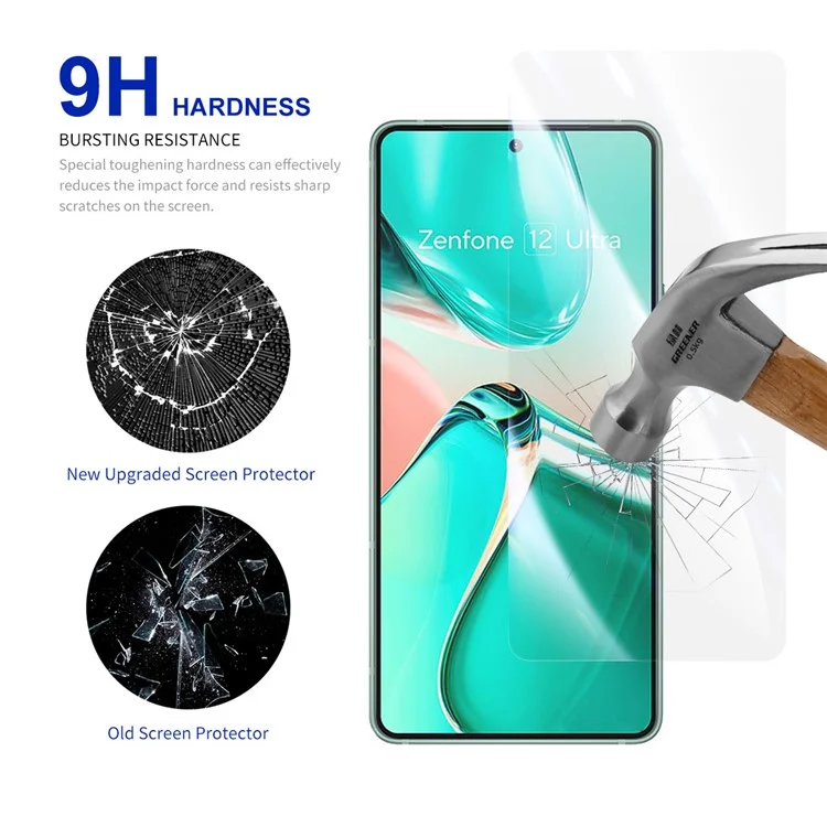 RURIHAI For Asus Zenfone 12 Ultra 5G Tempered Glass Screen Protector AR Electroplated Crystal Clear Screen Film