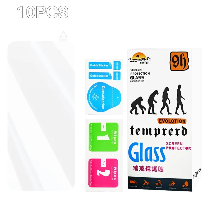 RURIHAI 10 unidades para Motorola Moto G (2025) 5G Protector de pantalla 0,26 mm 2,5D Película de vidrio de silicio de alto aluminio