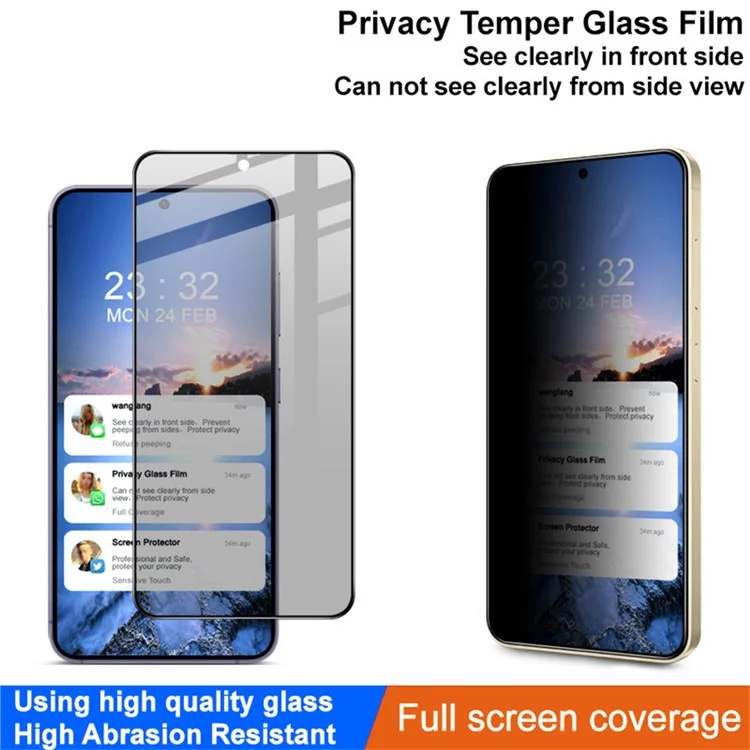 IMAK для Samsung Galaxy S25 Edge Защитное стекло с антишпионским эффектом, полноповерхностное