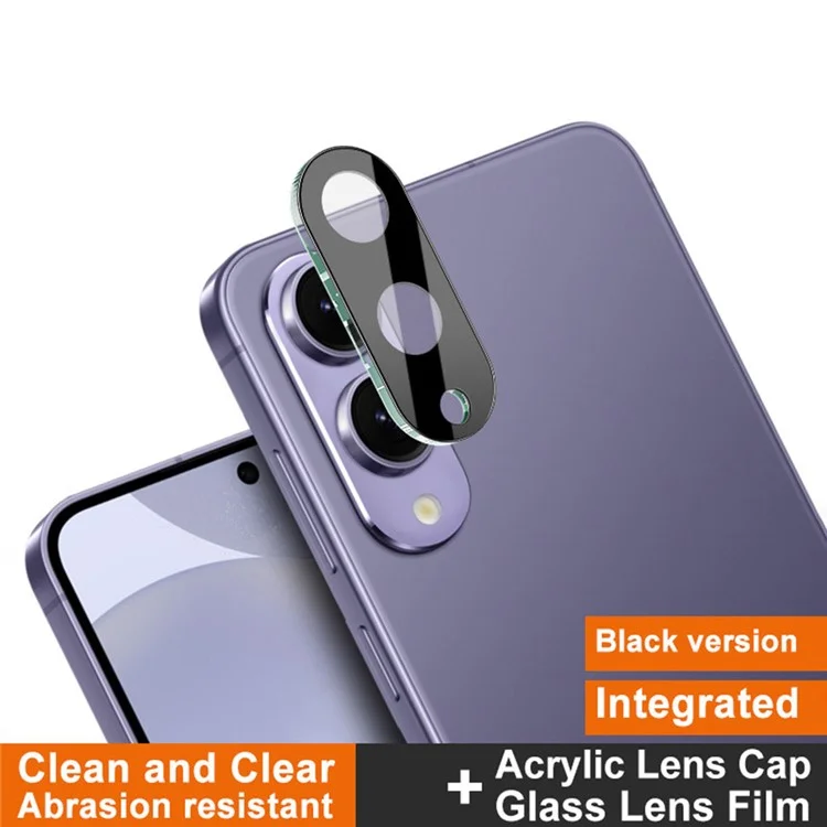 IMAK Für Samsung Galaxy S25 Edge Panzerglas Objektivschutz + Acryl-Kappe (Schwarze Version)