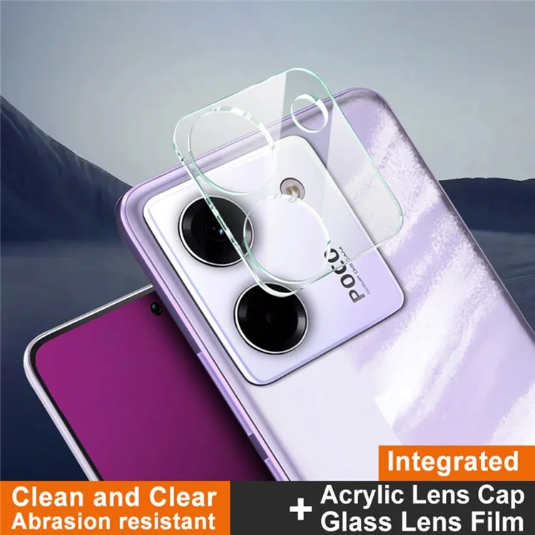 IMAK For Xiaomi Poco M7 Pro 5G Tempered Glass Camera Lens Protector + Acrylic Lens Cap