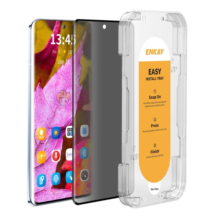 ENKAY HAT PRINCE Sichtschutz-Displayschutzfolie für Oppo Reno12 Pro 5G (Global) / A5 Pro 5G 3D Curved Schutzfolie mit Installationswerkzeug