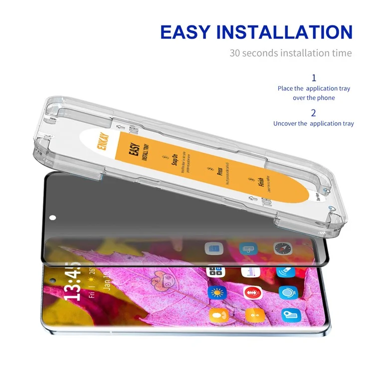 ENKAY HAT PRINCE Sichtschutz-Displayschutzfolie für Oppo Reno12 Pro 5G (Global) / A5 Pro 5G 3D Curved Schutzfolie mit Installationswerkzeug