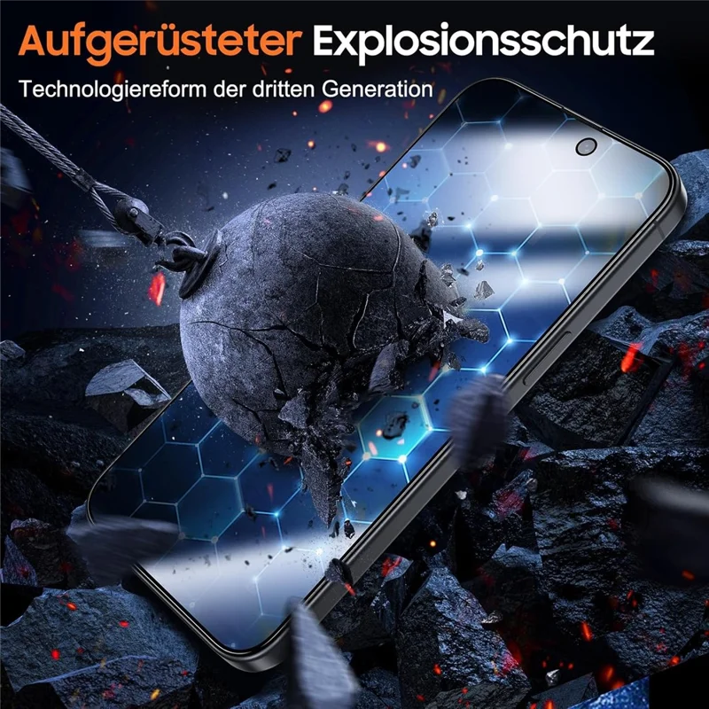 2Pcs For iPhone 14 Plus / 13 Pro Max Screen Protector Anti Spy High Aluminium Silicon Glass Film with Dust Removal Tool