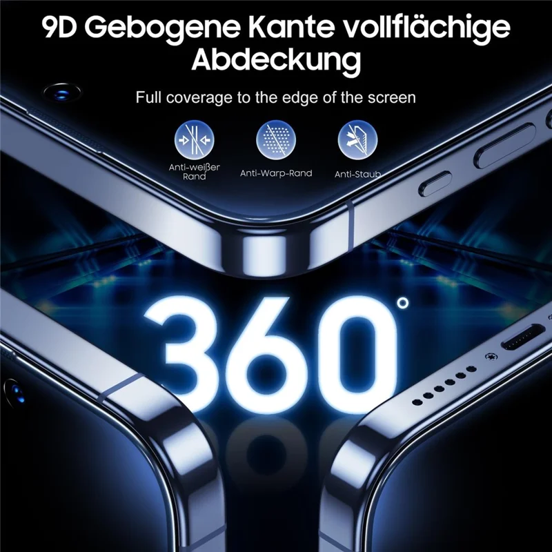 2Pcs For iPhone 14 Pro Max Screen Protector Anti Spy High Aluminium Silicon Glass Film with Dust Removal Tool