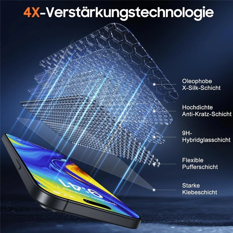 2Pcs For iPhone 14 Pro Max Screen Protector Anti Spy High Aluminium Silicon Glass Film with Dust Removal Tool