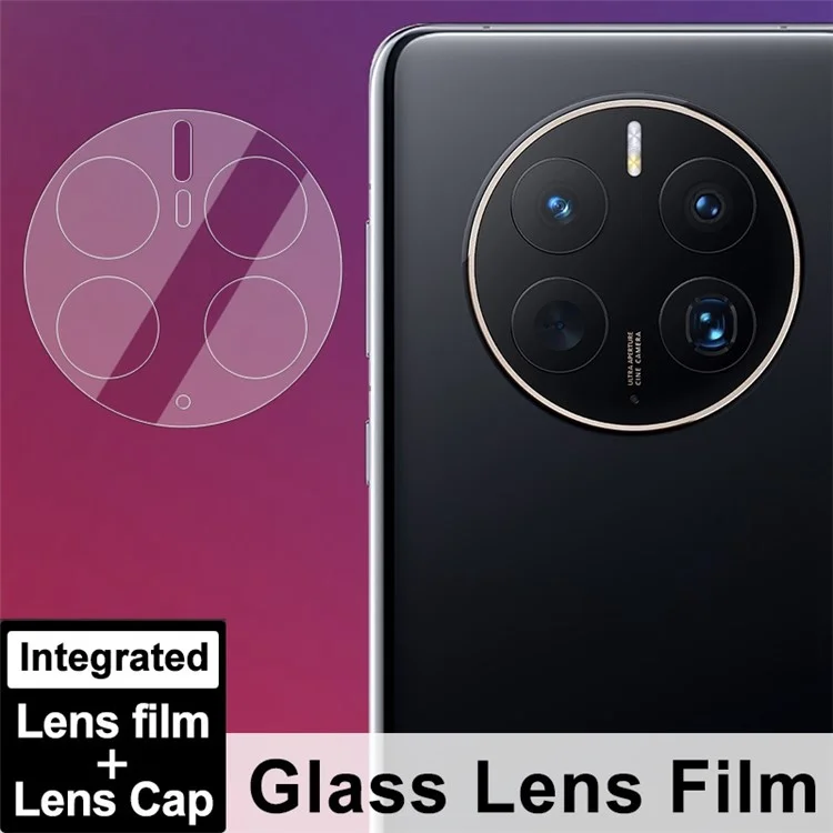 IMAK Pour Huawei Mate 50 Pro 4G Protecteur d'objectif de caméra Verre trempé HD + Capuchon d'objectif en acrylique