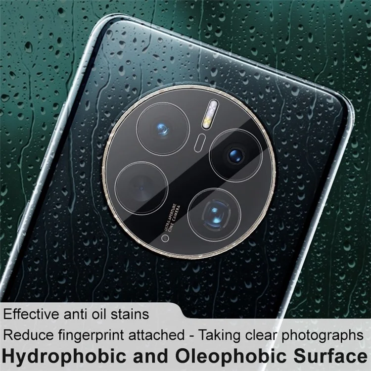 IMAK Pour Huawei Mate 50 Pro 4G Protecteur d'objectif de caméra Verre trempé HD + Capuchon d'objectif en acrylique