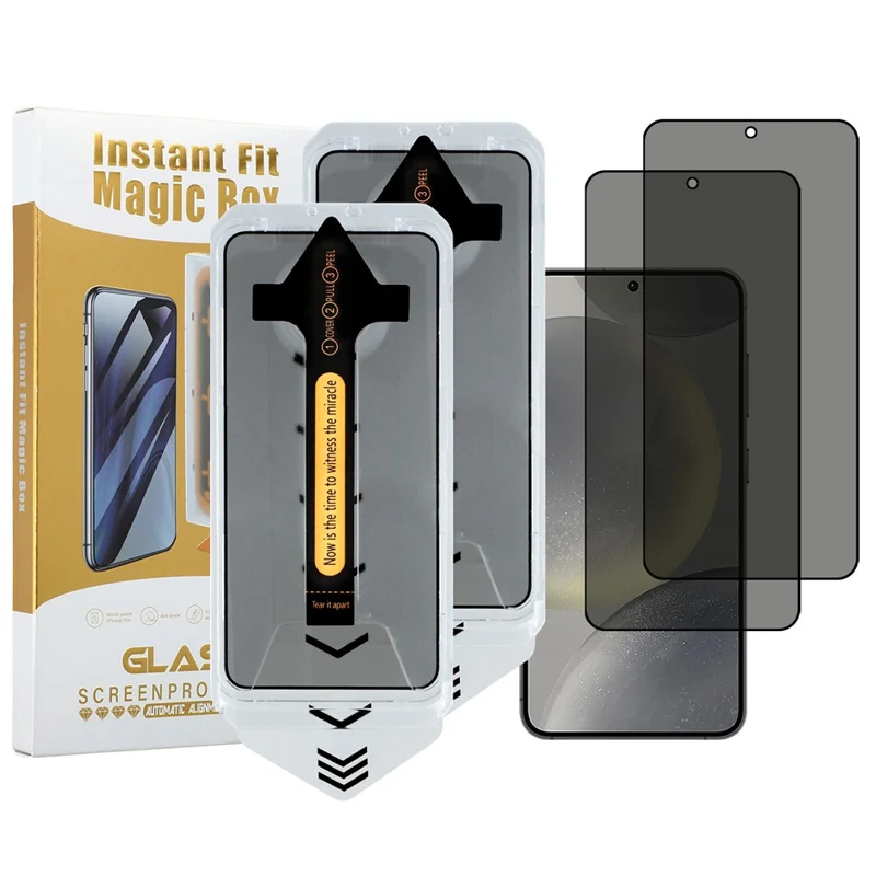 2Pcs For Samsung Galaxy S25 / S24 Anti Spy High Aluminium Silicon Glass Screen Protector (Fingerprint Unlock)