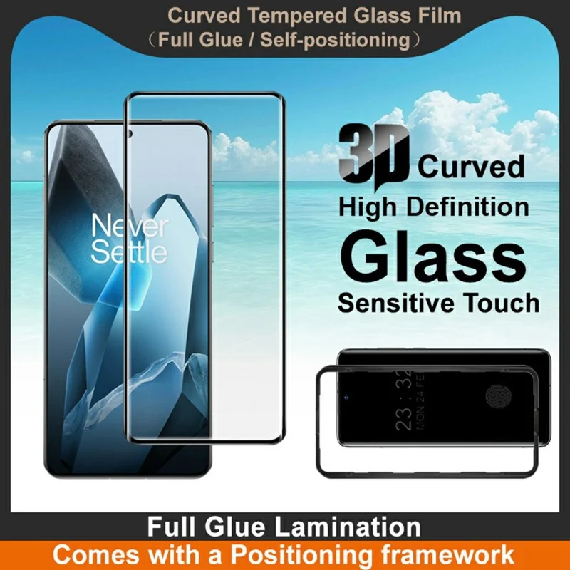 IMAK For OnePlus 13 Screen Protector Full Glue 3D Curved Tempered Glass Film with Positioning Frame