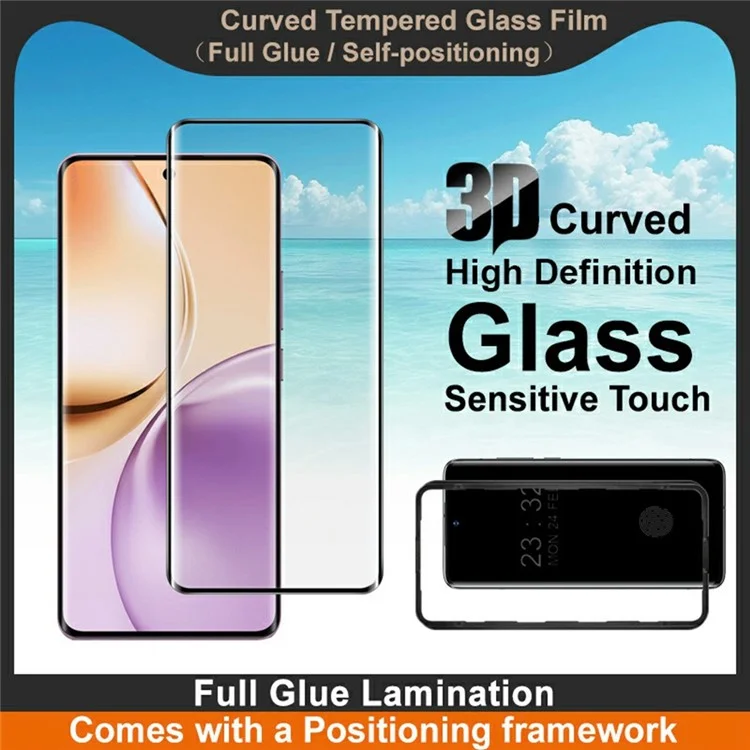 IMAK For Realme 14 Pro 5G Screen Protector Full Glue 3D Curved Tempered Glass Film with Positioning Frame