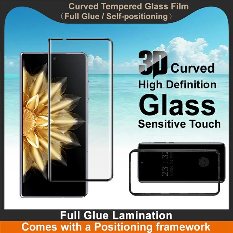 IMAK Screen Protector For Honor Magic V3 5G / Vs3 5G / V2 5G Full Glue 3D Curved Tempered Glass Film with Positioning Frame