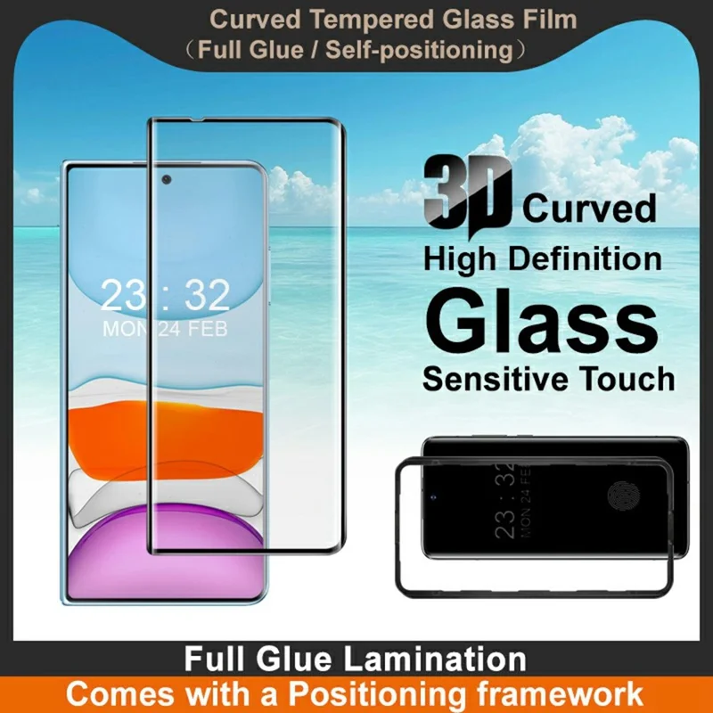 IMAK voor Honor Magic Vs2 5G Screenprotector Volledige Lijm 3D Gewelfd Gehard Glas met Positieframe