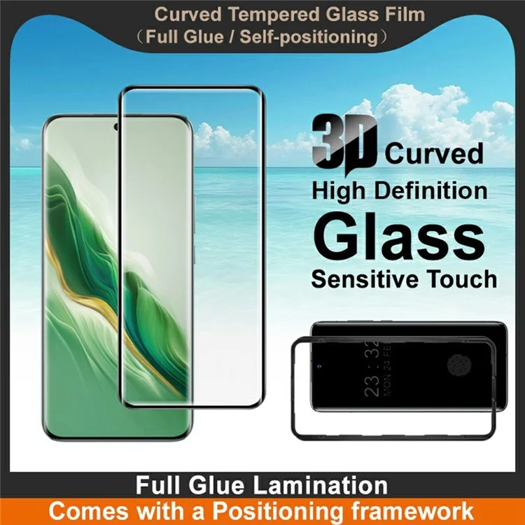 IMAK For Honor Magic6 5G Screen Protector Full Glue 3D Curved Tempered Glass Film with Positioning Frame