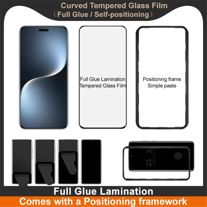 IMAK For Honor Magic7 Pro 5G Screen Protector Full Glue 3D Curved Tempered Glass Film with Positioning Frame