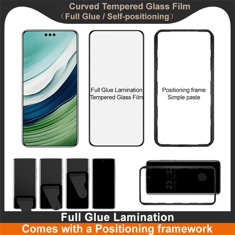 IMAK Screen Protector For Huawei Mate 60 Pro / Mate 60 Pro+ / Mate 60 RS Ultimate Full Glue 3D Curved Tempered Glass Film with Positioning Frame