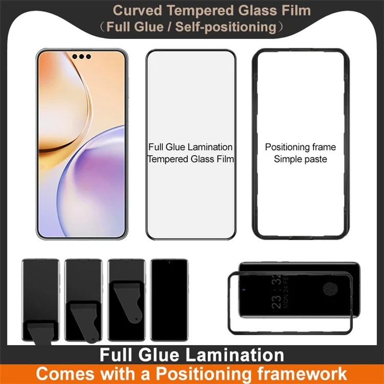 IMAK Screen Protector For Huawei Mate 70 Pro / Mate 70 Pro+ / Mate 70 RS Ultimate Full Glue 3D Curved Tempered Glass Film with Positioning Frame