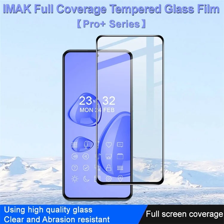 Serie Imak Pro+ Para Xiaomi 12T 5G / 12T Pro 5G HD Pantalla de Cobertura Completa Protector Anti-fingerprint HD Película de Vidrio Templado de Pegamento Completo