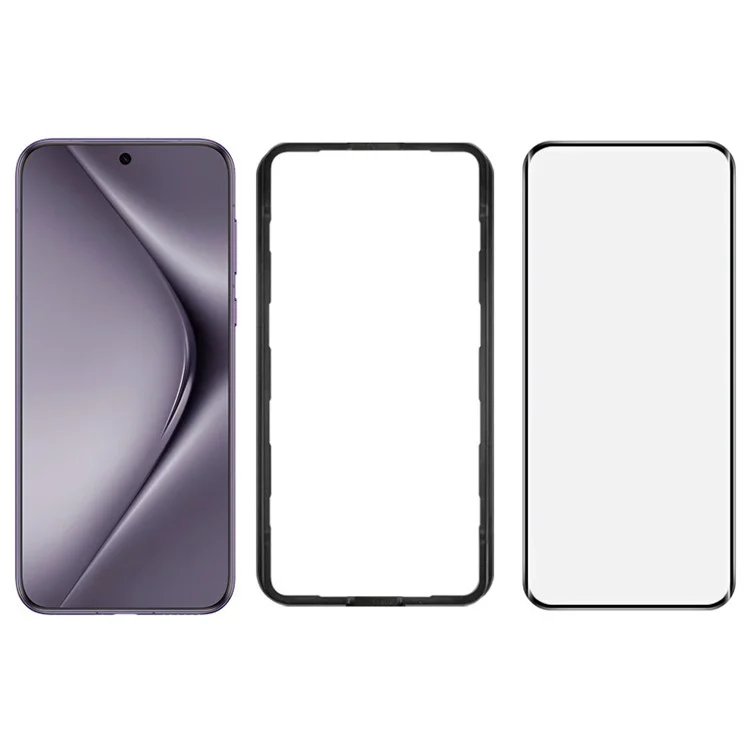 Protetor de Tela IMAK para Huawei Pura 70 Pro / Pura 70 Pro+ / Pura 70 Ultra Película de Vidro Temperado 3D Curvado com Moldura de Posicionamento, Cola Completa