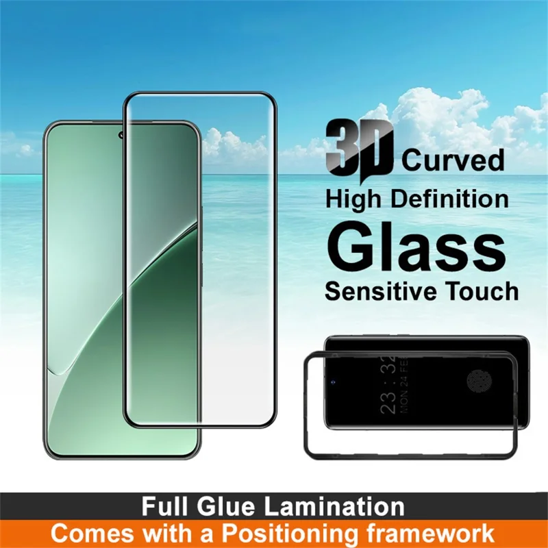 IMAK voor Xiaomi 15S Pro / 15 Pro Screenprotector Volledige Lijm 3D Gewelfd Gehard Glas met Positieframe