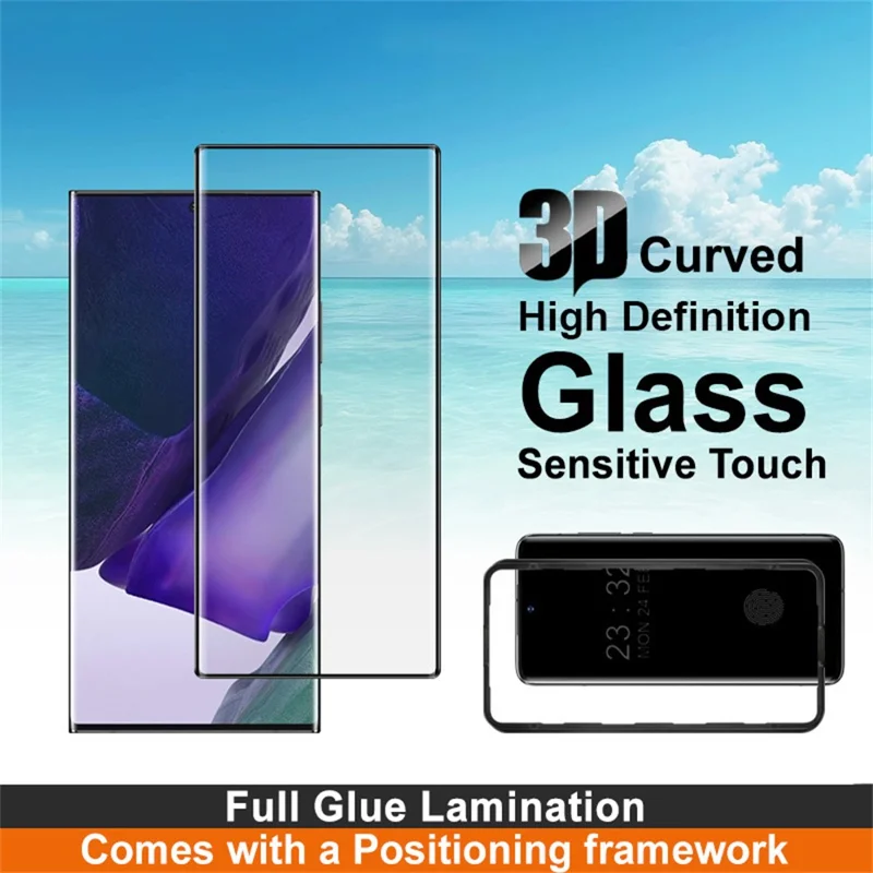 IMAK For Samsung Galaxy Note20 Ultra / Note20 Ultra 5G Screen Protector Full Glue 3D Curved Tempered Glass Film with Positioning Frame