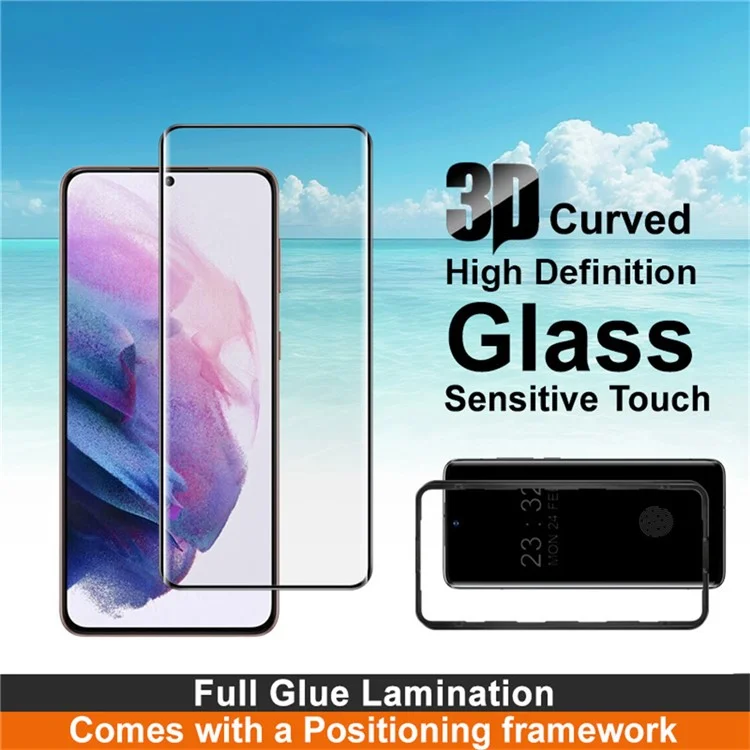 IMAK Für Samsung Galaxy S21 Ultra 5G Bildschirmschutz Vollverklebter 3D-gebogener Gehärteter Glasfilm mit Positionierungsrahmen