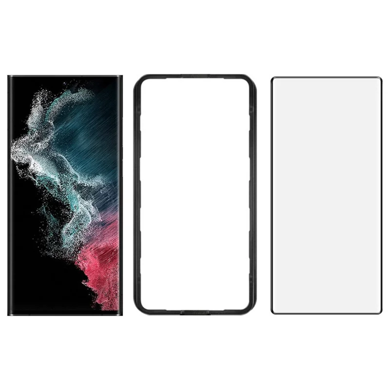 IMAK For Samsung Galaxy S22 Ultra 5G Screen Protector Full Glue 3D Curved Tempered Glass Film with Positioning Frame