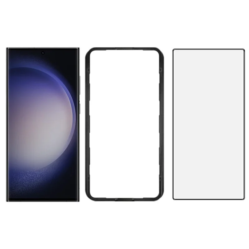 IMAK For Samsung Galaxy S23 Ultra Screen Protector Full Glue 3D Curved Tempered Glass Film with Positioning Frame