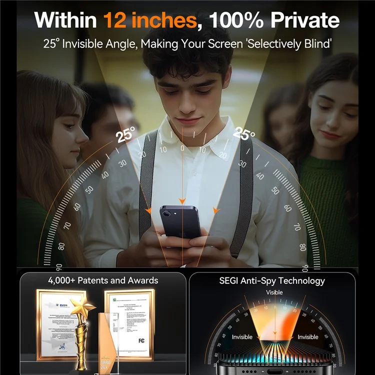 TORRAS Glassgo 2Pcs For iPhone 16e Anti Spy Screen Protector Tempered Glass Private Film with Auto-Align Frame