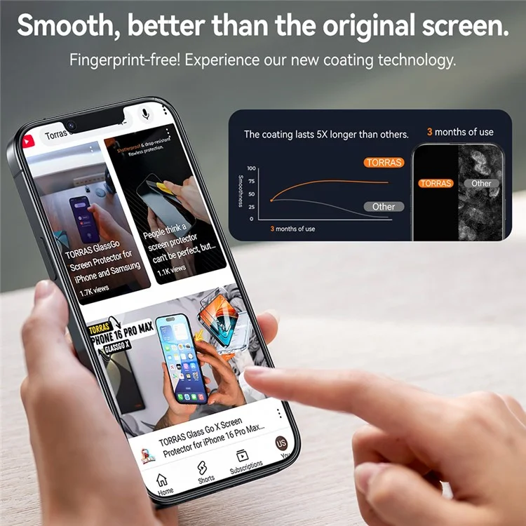 TORRAS Glassgo 2Pcs For iPhone 16e Anti Spy Screen Protector Tempered Glass Private Film with Auto-Align Frame