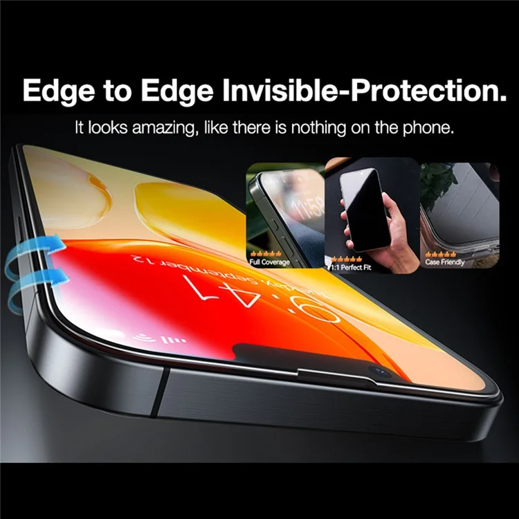 TORRAS Glassgo 2 Pièces Protection d'écran en Verre Trempé HD pour iPhone 16e avec Cadre d'Auto-Alignement