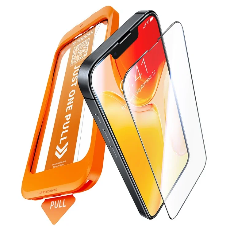 TORRAS Glassgo 2 Pièces Protection d'écran en Verre Trempé HD pour iPhone 16e avec Cadre d'Auto-Alignement