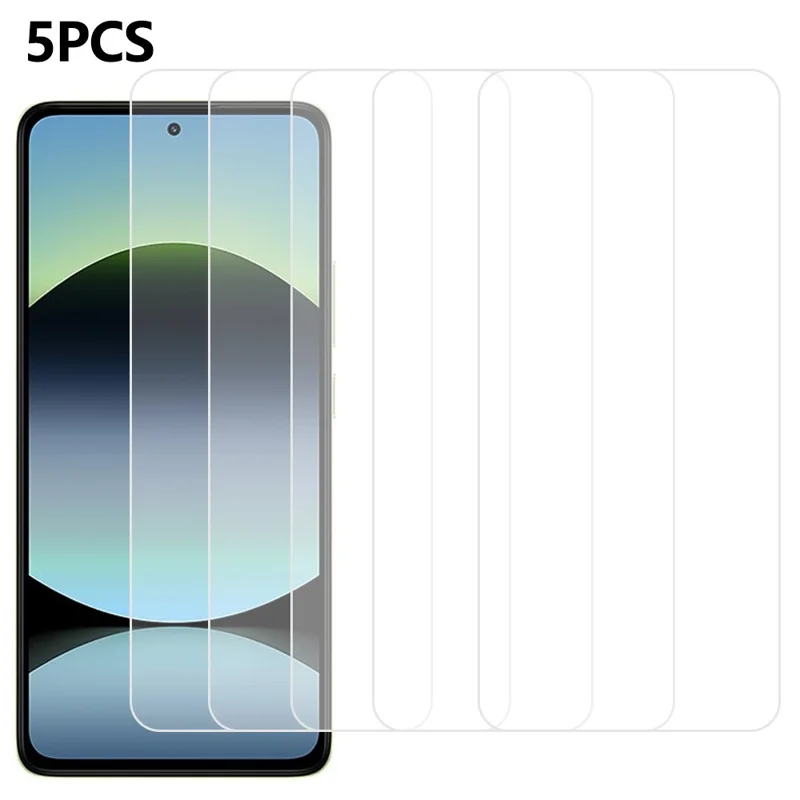 5Pcs For Xiaomi Redmi Note 14 4G (164.84mm) Screen Protector 0.3mm 2.5D Tempered Glass Clear Film