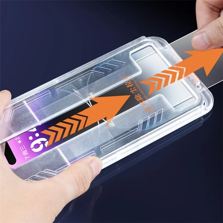 For iPhone 16 Screen Protector Automatic Dust Removal Tempered Glass HD Clear Film with Automatic Alignment Tool