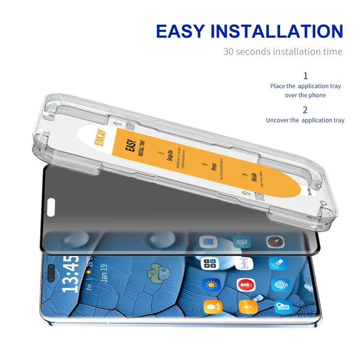 ENKAY HAT PRINCE For Huawei nova 12 Ultra 5G / 12 Pro 5G Privacy Screen Protector 3D Curved Screen Film with Installation Tool