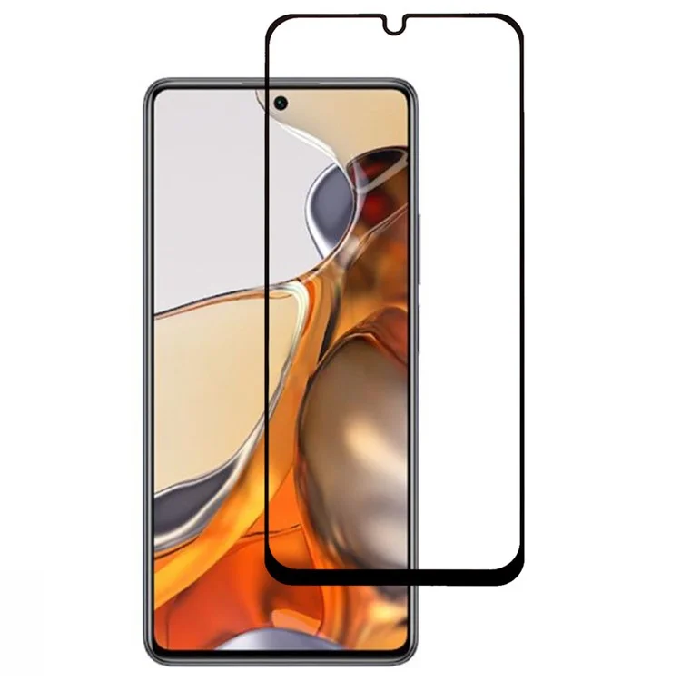For Xiaomi Poco M7 5G Tempered Glass Electroplating Anti-Fingerprint Silk Printing Full Glue Screen Protector